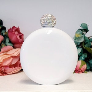 5oz Sublimation Flask Blank with Rhinestone Lid, Sublimation Blank, Sublimation Flask For Women, Rhinestone lid Flask