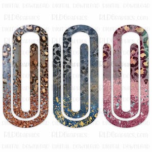 Jumbo Büroklammern Bündel | Leopard Print Sublimations Lesezeichen Vorlagen | Digitaler Download für Acryl Clips