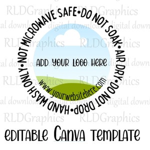 Editable Tumbler Care Stickers, Tumbler Stickers, Custom Tumbler Care, Editable Canva Template, Snow Globe Care Sticker, Printable Stickers image 2