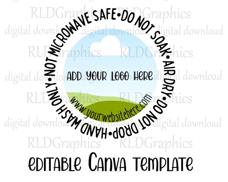 Editable Tumbler Care Stickers, Tumbler Stickers, Custom Tumbler Care, Editable Canva Template, Snow Globe Care Sticker, Printable Stickers image 2