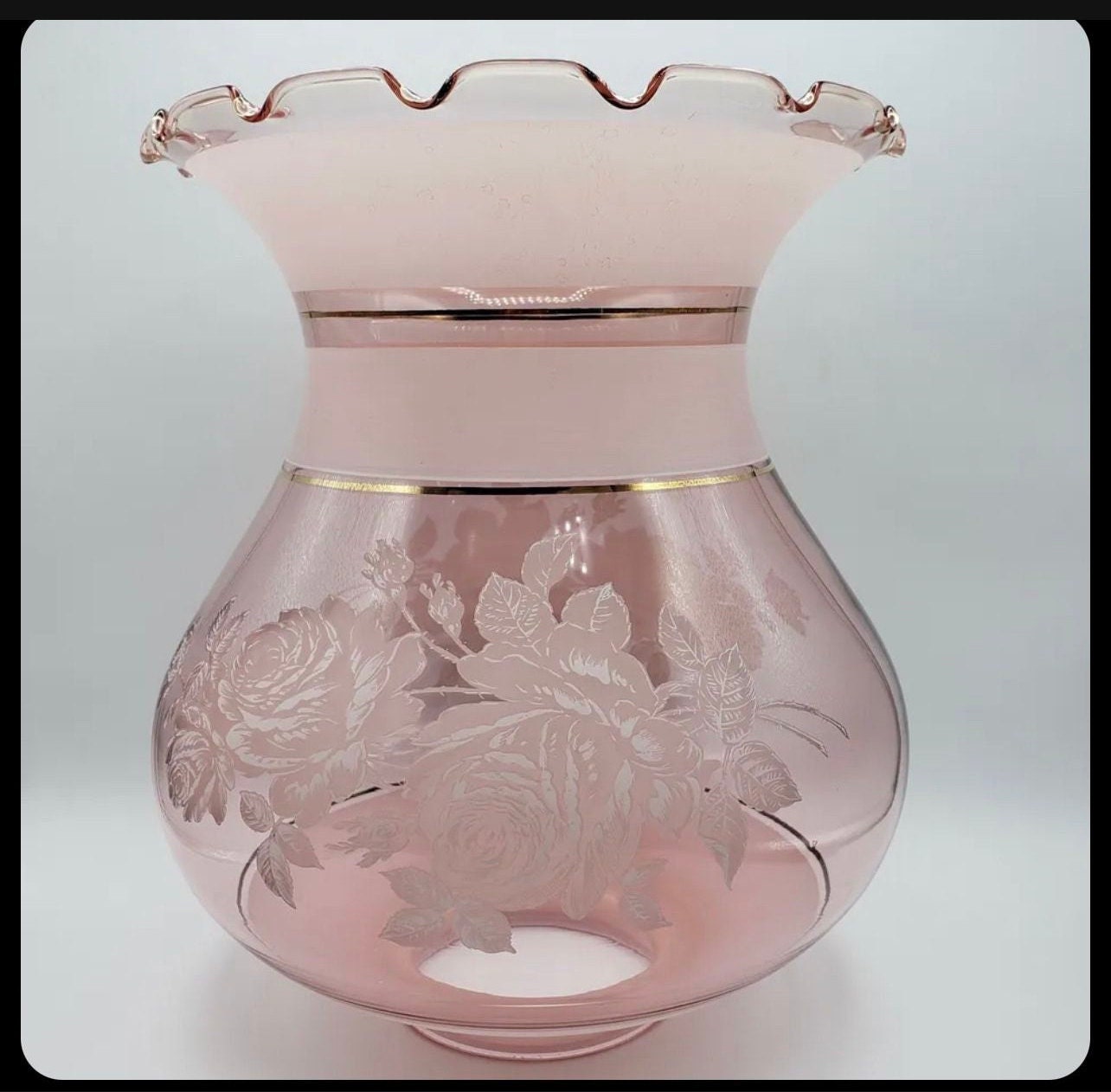 Vintage Pink Depression Glass Large Lampshade Etsy