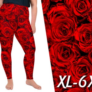 Red Roses Plus Size Leggings