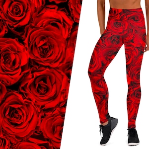 Red Roses Yoga Leggings
