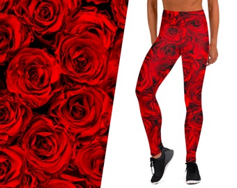 red rose leggings