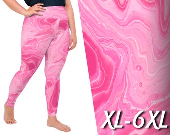 Pink Paint Pour Plus Size Leggings