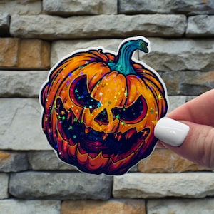 pumpkin halloween holographic sticker
