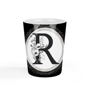 Verre à liqueur personnalisé, Verre à liqueur initiale personnalisé, Verre à liqueur pour femme, Gobelet à monogramme personnalisé, Verre à liqueur unique, Céramique 1,5 oz