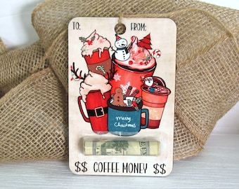 Coffee Money Christmas Gift Idea, Money Stocking Stuffers, Money Card Holder, Funny Christmas Cash Holiday Money Holders, Coffee Lovers Gift