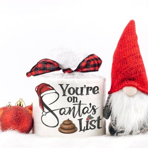 Sei nella lista di merda di Babbo Natale Regalo elefante bianco, carta igienica di Natale, regalo scherzoso, regalo di Natale di Babbo Natale segreto, regalo divertente di Babbo Natale segreto
