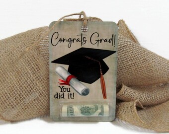 Congrats Grad Money Holders, Grad Gifts, Money Funny Cash Holiday Money Holders, Senior Class Gift Ideas, Grad Gift Tag, Money for Grad Gift