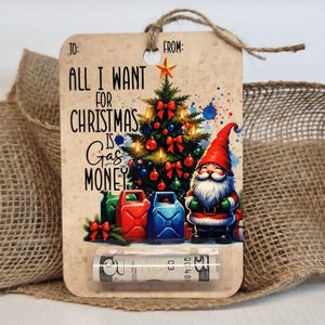 Gas Money Christmas Card Holder, Holiday Cash Gift