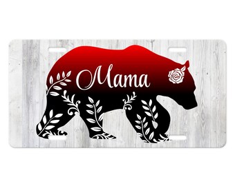 Personalized Mama Bear License Plate: Custom Car Tag