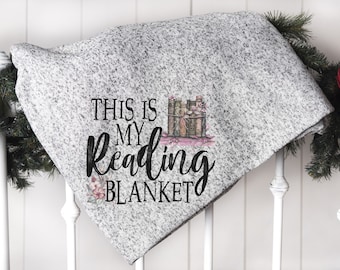 Custom 'This Is My Reading' Fleece Blanket: Book Lover Gift