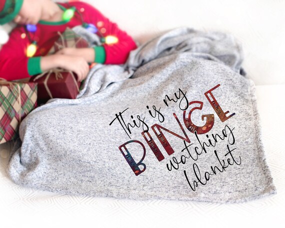 Binge Watching Sweater Fleece Blanket Movie Throw Blanket This