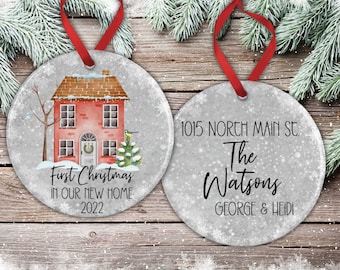 First Christmas in Our New Home Ornament, Personalized New Home Christmas Ornament, 2022 New House Christmas Keepsake, Hostess Ornament Gift