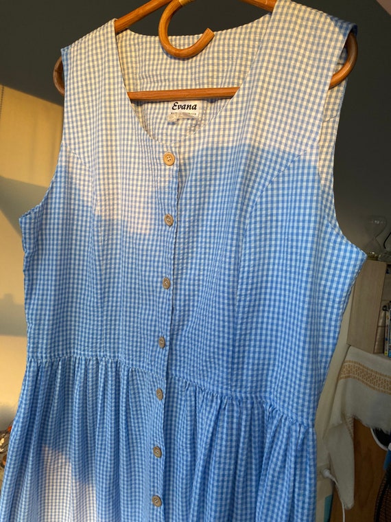 Vintage 90s midi gingham dress // large