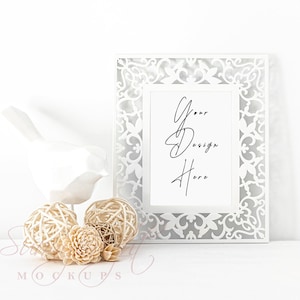 5X7 Frame Mockup, White frame mockup, Elegant frame mockup, Modern Mockup frame, 5X7 Mockup, Minimal fram mockup, Frame photo, JPG file