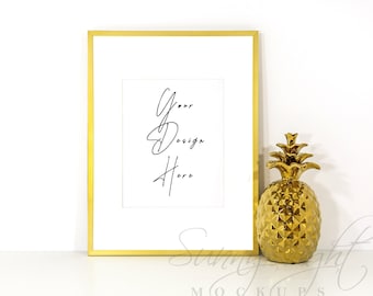Golden Frame Mockup Etsy