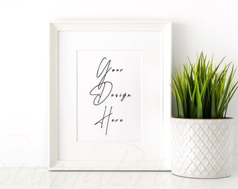 Modern White Frame Mockup, 5x7 8x10 (Digital Download)