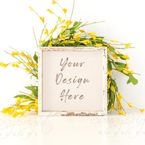 Spring Sign Mockup, Easter mockup, Wood Sign mockup, Wood frame mockup, Farmhouse Sign Mockup, Box sign mockup, 10X10, 12X12, 1:1, JPG