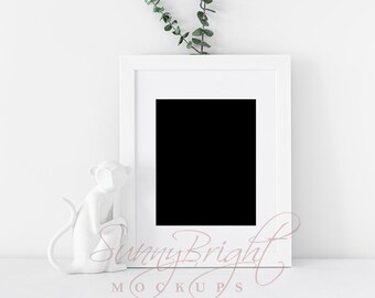 Weißer 8x10 Rahmen Mockup, minimalistischer Stil (JPG Datei)
