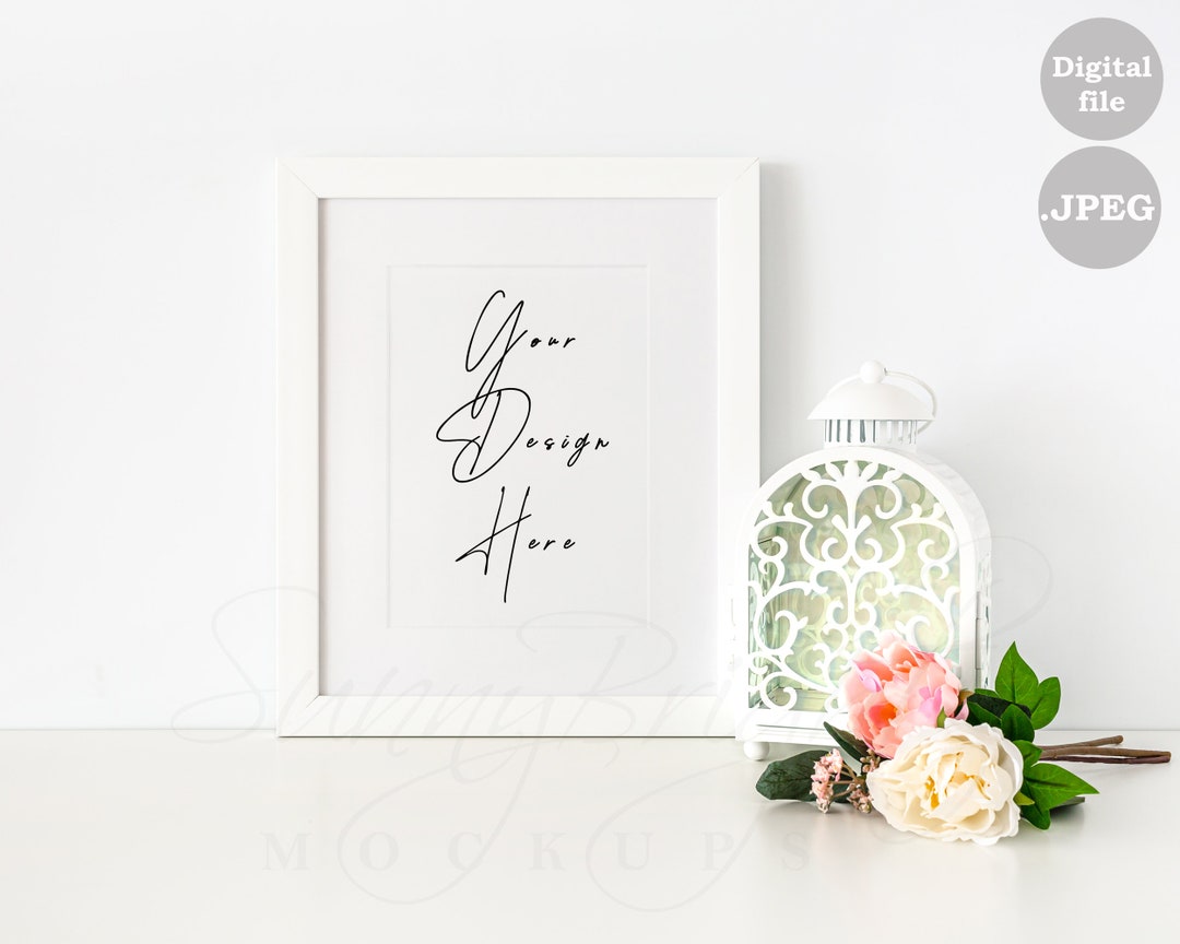 5X7 White Frame Mockup, Wedding Frame Mockup, White Frame Mock Up