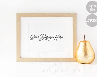 Holzrahmen Mockup, Minimalistisches Foto Mockup (JPG Datei)