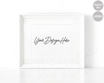 8x10 weißer Rahmen Mockup, moderner minimalistischer Stil (JPG File)