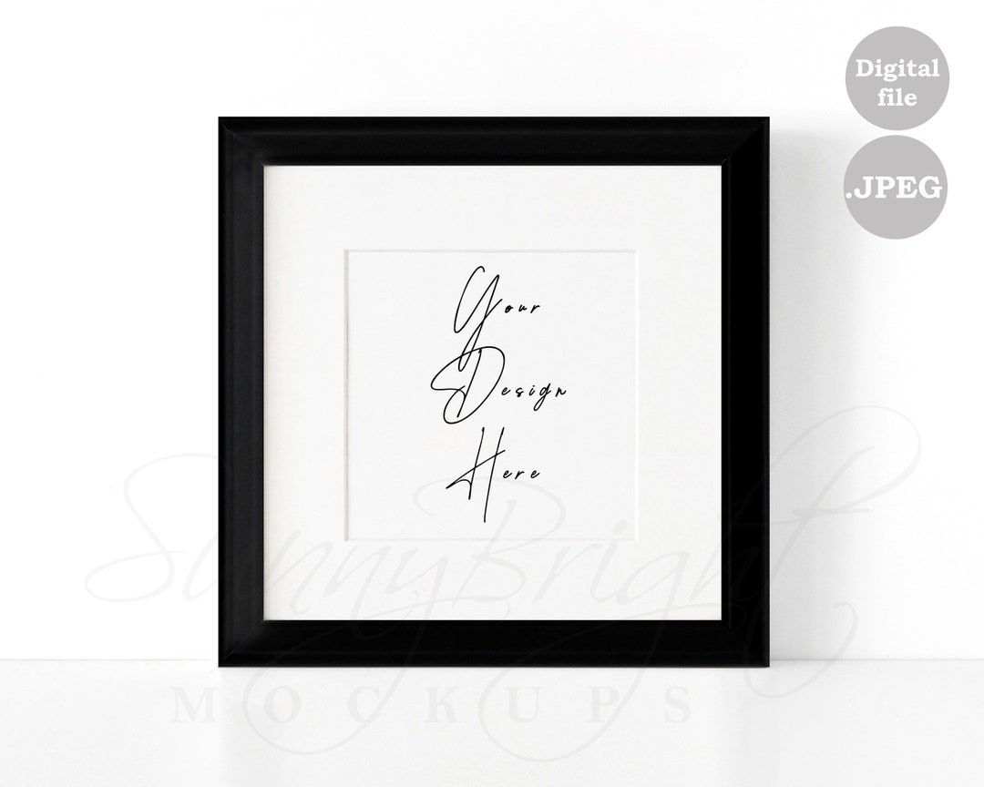 Square Frame Mockup, 1x1 Ratio, Plain Frame Mockup, Black Frame Mockup ...