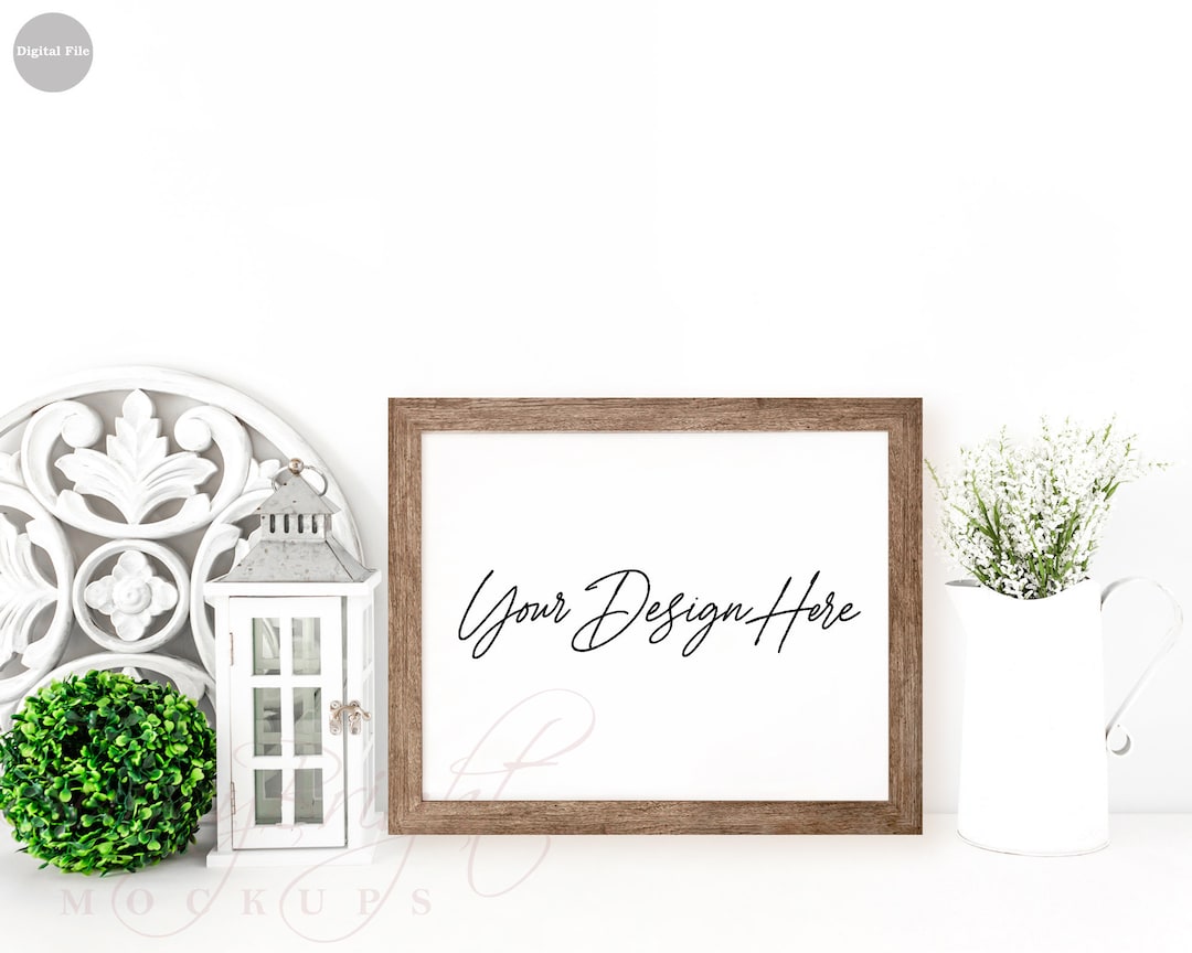 Farmhouse Wood Sign Mockup, Rustic Frame (JPG Digital Download) - Etsy