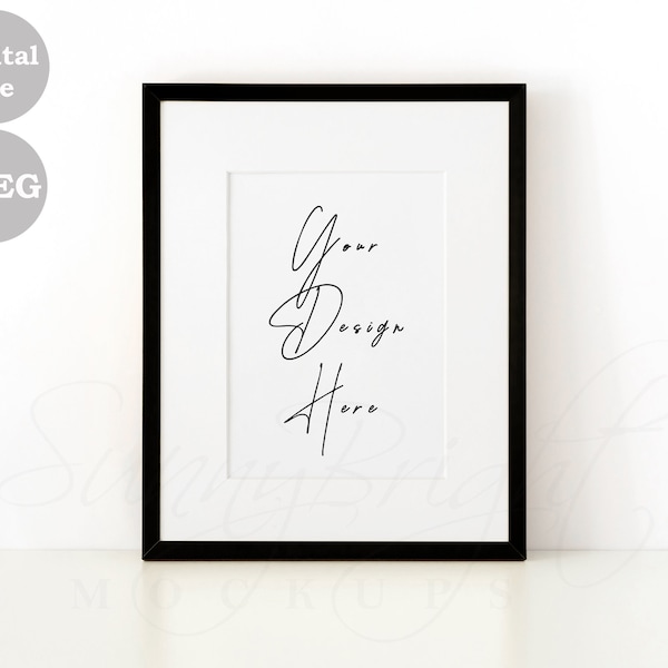 5X7 frame mockup, Plain Frame Mockup, Thin Frame Mockup, Black frame mockup, Matted frame Mockup, Minimal frame mockup, 5X7, 8X10, JPG file