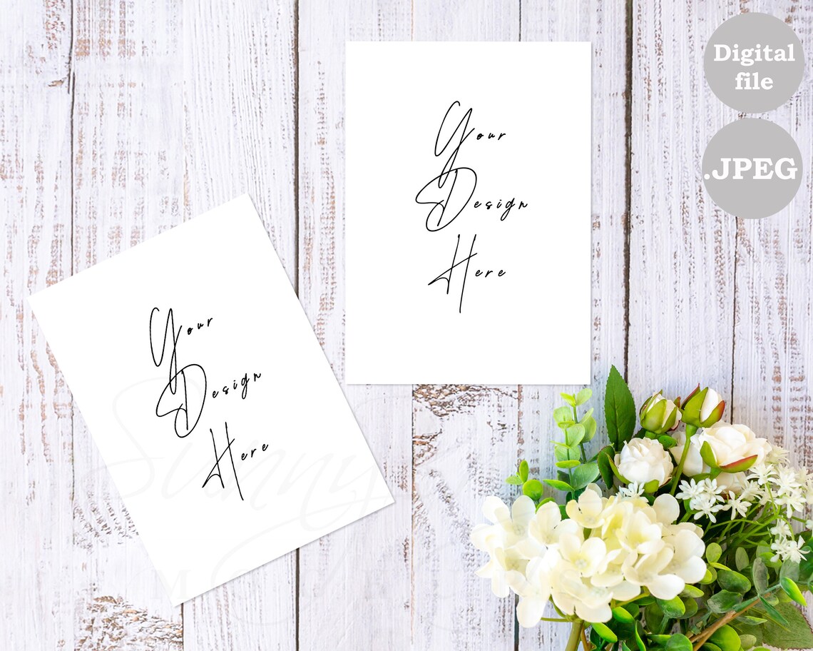 Download Styled 5X7 Card Mockup Wedding card mockup 2 cards mockup ...