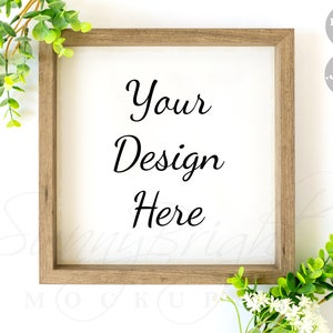 Farmhouse Frame Mockup, Wood Sign Mockup, Spring sign mockup, Wood frame mockup, Mockup frame, Box sign mockup, 10X10, 12X12, 1X1