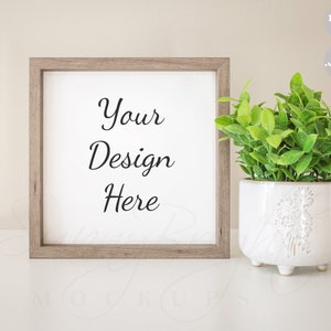 Wood Sign Mockup, Styled Wood Sign Mockup, Wood frame mockup, Farmhouse Sign Mockup, Mockup frame, Box sign mockup, 10X10, 12X12, 1:1, JPG