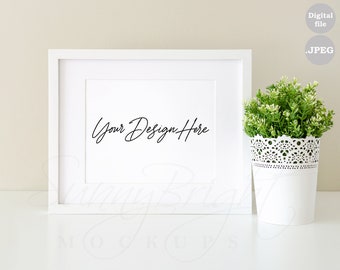 Minimalist White Frame Mockup, 8x10 Mockup (JPG file)