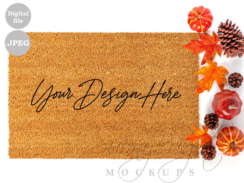 Fall Doormat Mockup Plain Coir Doormat Mockup Sublimation Etsy