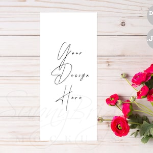 Menu Mockup, 4X9 menu mockup, Stylizowany menu mockup, Ślubne menu mockup, Szablon menu, Prosty menu mockup, Wiosenny menu mockup, Zdjęcie menu, JPG