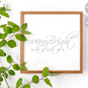 Wood Sign Mockup, Plain Wood Sign Mockup, Wood frame mockup, Farmhouse Sign Mockup, Mockup frame, Box sign mockup, 6X6, 1:1, JPG