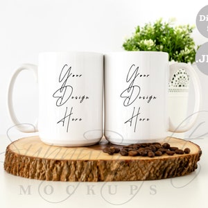 Coffee Mug Mockup, Two Mugs mockup, 15 oz, Coffee cup Mockup, 2 cups mockup, 2 mugs mockup, Sublimation Mockup, Mug mock up, Mug photo, JPG