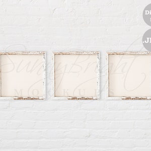 Farmhouse Sign Mockup, Plain Wood Sign Mockup, Three Square Frames Mockup, Wood frame mockup, Mockup frame, Box sign mockup, 10X10