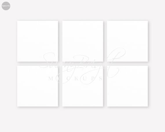 Plain Square Canvas Mockup, Set of 6, 1X1 Ratio, Wall Art Mockup