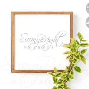 Wood Sign Mockup, Wood frame photo, Wood frame mockup, Farmhouse Sign Mockup, Mockup frame, Box sign mockup, 6X6, 1:1, JPG