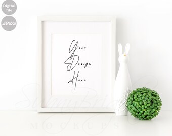 Easter White Frame Mockup, 8x10, 11x14 (Digital Download)