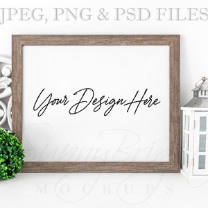 Wood Frame Mockup, Wood Sign Mockup, Sign Mockup, Farmhouse mockup, Wood frame photo, Mockup frame, 8X10, 16X20, 24X30, JPG, PNG, PSD