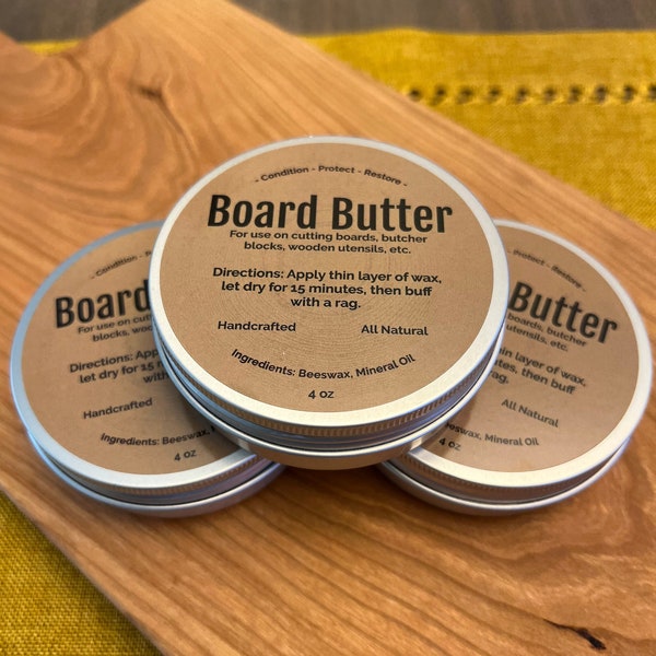 Board Butter, Wood Conditioner for cutting boards, butcher blocks, wood utensils 4oz.