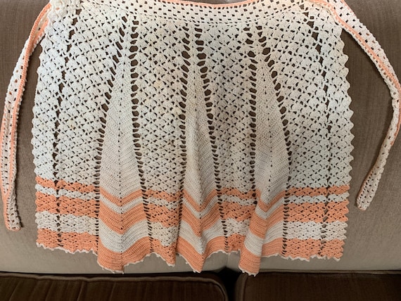 Vintage handmade knit apron - image 1