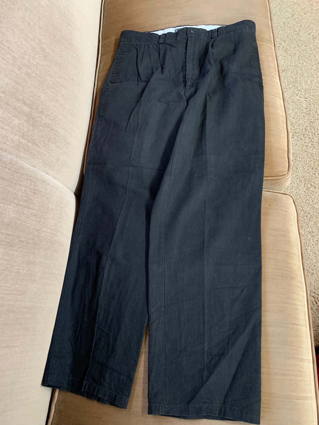 Vintage Mens Black Dress Pants Etsy