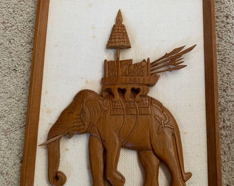 Vintage Wooden Elephant Wall Hanging