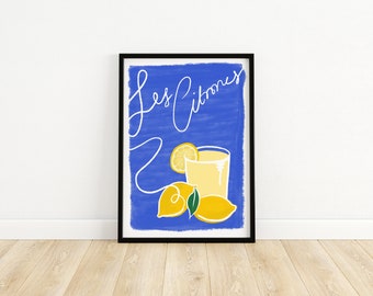 Home Decor, Lemon Print, Fruit and Botanical Painting, Kitchen Wall Art, Lemon Illustration, Kitchen Decor, Garden Lemon Art Print
