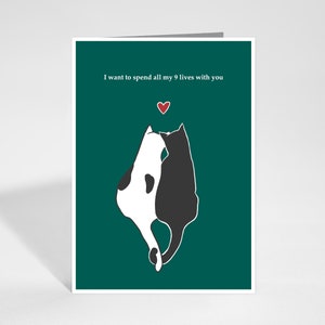Valentines Card, Cats in Love, Birthday Card, For Him, For Her, For Wife, For Husband, For Boyfriend, For Girlfriend, Cat Card, Love Card